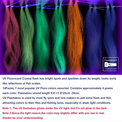 UV Fluorescent Crystal Flashabou Krystal Tinsel Flash Fly Tying Material