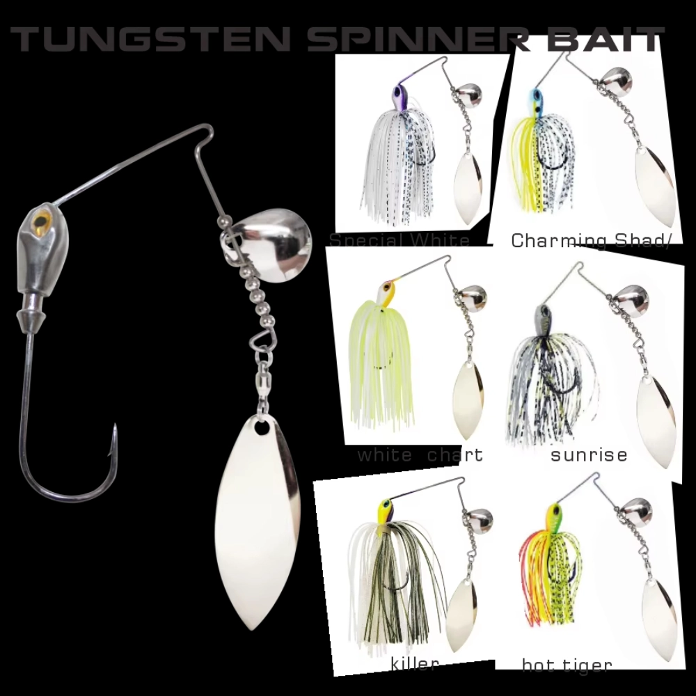 Spinner Bait Jig Tungsten Bass Jig with Willow Leaf Blade