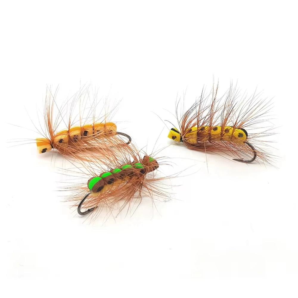 Dry Fly Lure Foam Floating Caterpillar Fly Hook