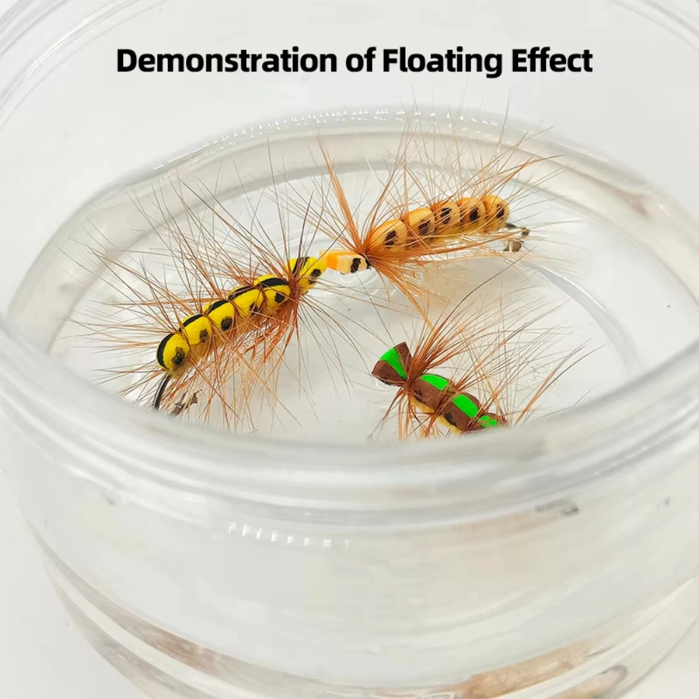 Dry Fly Lure Foam Floating Caterpillar Fly Hook