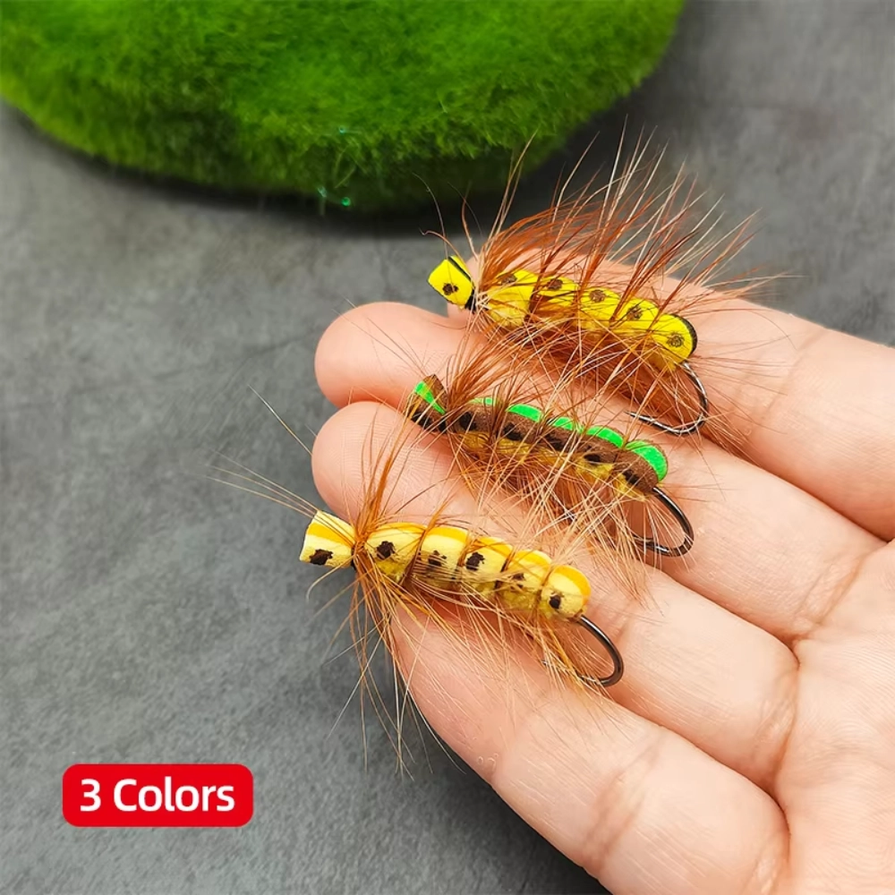 Dry Fly Lure Foam Floating Caterpillar Fly Hook