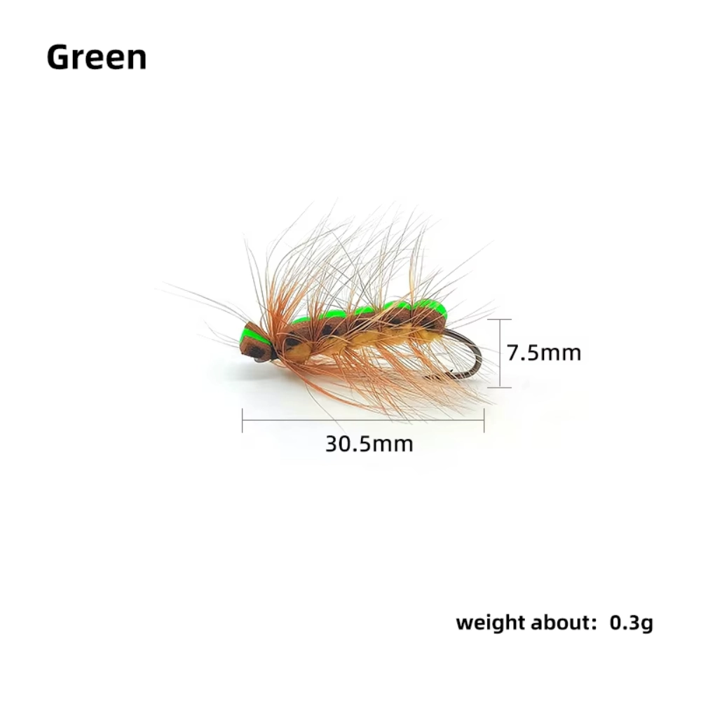 Dry Fly Lure Foam Floating Caterpillar Fly Hook