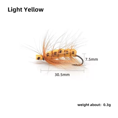 Dry Fly Lure Foam Floating Caterpillar Fly Hook