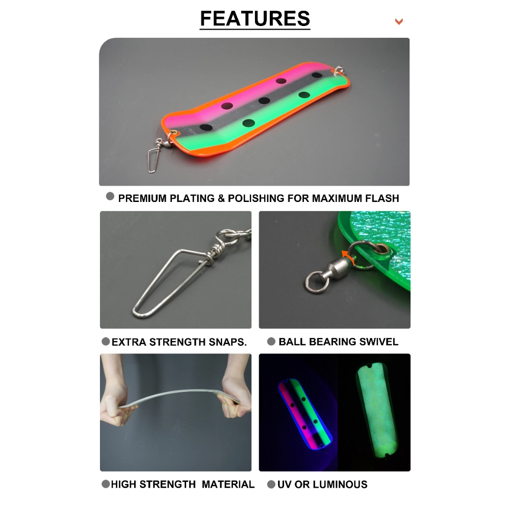 UV Plated Diving Plate Salmon Flasher Trolling Flasher Fishing Spoon
